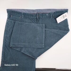 LL Bean Standard Fit Corduroy Pants Teal Blue 44W 30L Men Casual Comfort